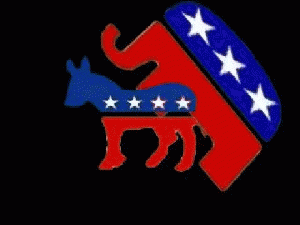 Republican Elephant and Democrat Donkey, From ImagesAttr