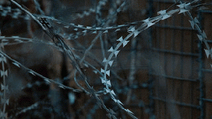 Razor wire outside a jail in northern Afghanistan, From ImagesAttr