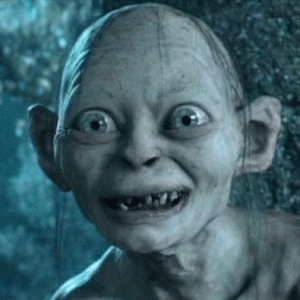 Gollum, a character in J.R.R. Tolkien's Lord of the Rings fantasy novels.