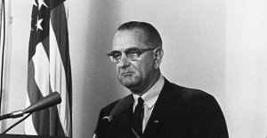 President Lyndon Johnson announces 