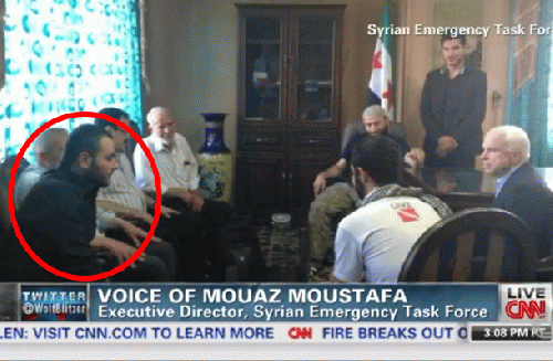 Senator John McCain meeting with FSA in Syria in May 2013.