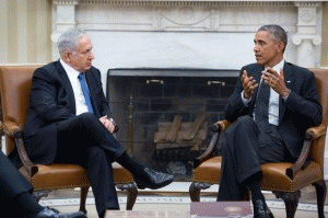 President Barack Obama holds a bilateral meeting with Prime Minister Benjamin Netanyahu of Israel in the Oval Office, Oct 1, 2014. The meeting was described as chilly, reflecting the strained relationship between the two leaders., From ImagesAttr