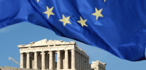 European flag on the Acropolis: The EU can not drop the country