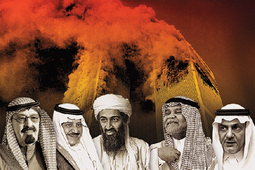 TROUBLING LINKS From left: King Abdullah, Prince Naif, Osama bin Laden, Prince Bandar, and Prince Turki--Saudis all, as were 15 of the 19 hijackers of 9/11. Large photograph by Allan Tannenbaum/Polaris; bottom, from left, by Ludovic/REA/Redux, by Li Zhen/, From ImagesAttr