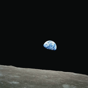 The image of the Earth rising over the surface of the moon., From ImagesAttr