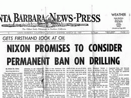 President Nixon visited the spill site in March 1969, almost two months after the accident.