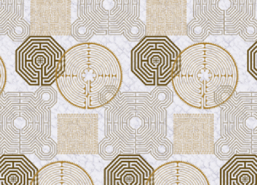 Labyrinth repeat fabric from Spoonflower