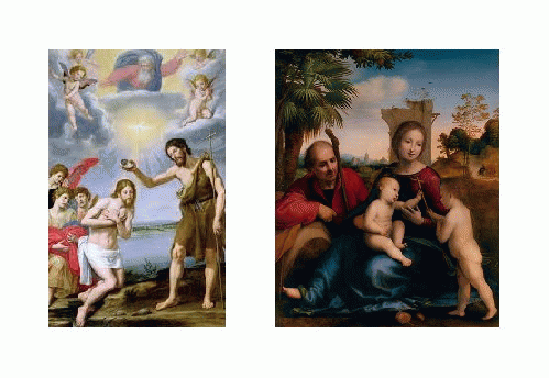 Baptism of Jesus by Ottavio Vannini and Holy Family with John the Baptist by Fra Bartolomeo Baptism of Jesus by Ottavio Vannini and Holy Family with John the Baptist by Fra Bartolomeo