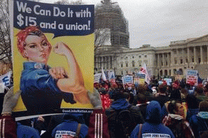 Federal contract workers protest after walking off the job at the U.S. Capitol., From ImagesAttr