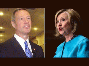 Martin O'Malley and Hillary Clinton