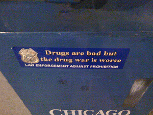 .Drugs are bad but the drug war is worse..  Note that this was posted by law enforcement personnel, who just happen to refer to .Prohibition.., From ImagesAttr