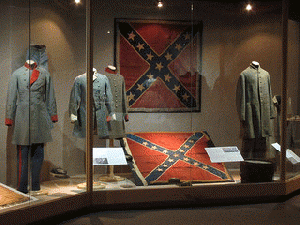 Civil War display with confederate flag at Charleston  Museum, From ImagesAttr