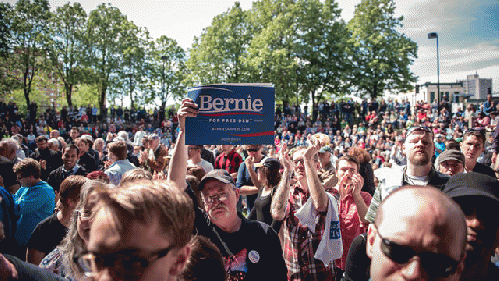 A recent Bernie Sanders rally in Minneapolis, MN, held on May 31, 2015, From ImagesAttr