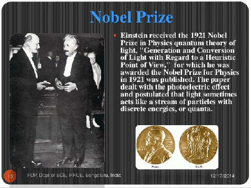 Albert Einstein, 1921 Nobel Prize in Physics.