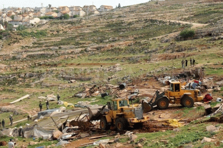 Palestinian Bedouin village being destroyed