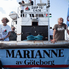 Activists aboard the Marianne before it shipped off, Gaza bound., From ImagesAttr