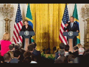 President Obama and the President of Brazil Dilma Rousseff