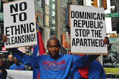 Black Dominican protesters