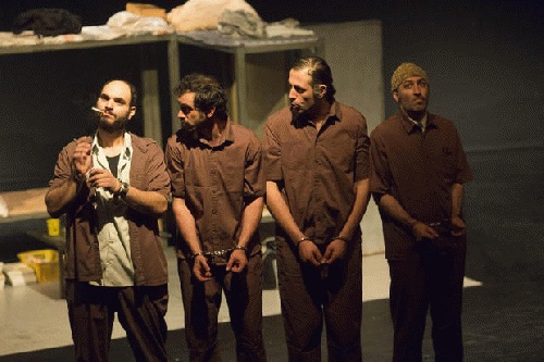 Actors perform in 'A Parallel Time' at the Al-Midan theatre in Haifa Actors perform in 'A Parallel Time' at the Al-Midan theatre in Haifa