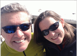 Brigid and husband Tom Bowman on spontaneous cross country ski outing, January 2015