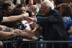 Bernie Sanders with supporters, From ImagesAttr