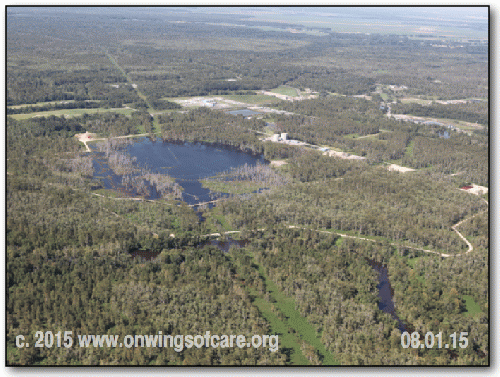 Bayou Corne Sinkhole flyover, Aug. 1, 2015, On Wings of Care Bayou Corne Sinkhole flyover, Aug. 1, 2015, On Wings of Care