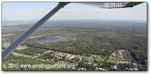 Bayou Corne Sinkhole flyover, Aug. 1, 2015, On Wings of Care