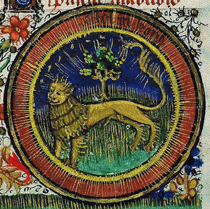 Livre d'heures de Jean de Montauban - Signe du Zodiaque : Le Lion Livre d'heures de Jean de Montauban - Signe du Zodiaque : Le Lion
