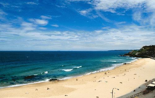 A sunny day at a Newcastle beach. Newcastle city council voted to divest from fossil fuel stocks last week., From ImagesAttr