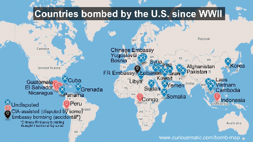 Countries bombed by the U.S. since WW2, From ImagesAttr