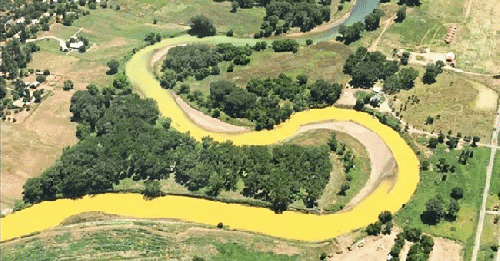The Animas River in Colorado turned orange with toxins after a spill sent a million gallons of mine waste into a waterway last week., From ImagesAttr