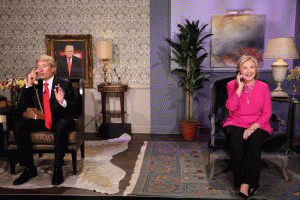 Hillary Clinton and JImmy Fallon as Donald Trump on Hillary Clinton and JImmy Fallon as Donald Trump on