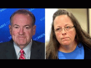 Mike Huckabee is standing with Kentucky clerk Kim Davis