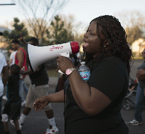 Nekima Levy-Pounds at Black Lives Matter march, April 2015, From ImagesAttr