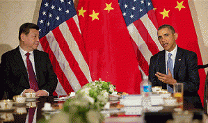 US President Barack Obama during a bilateral meeting with Chinese President Xi Jinping, From ImagesAttr