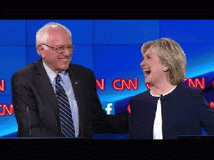 Sanders and Clinton at CNN debate