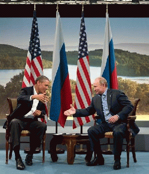 Barack Obama and Vladmir Putin