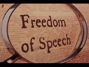 Freedom of Speech -- unless we say so...