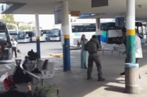 video depicting Asra'a Zidan Abed moments before she was shot at the Afula bus station, October 9, 2015, From ImagesAttr