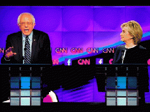 CNN Democratic Debate Bernie and Hillary, From ImagesAttr