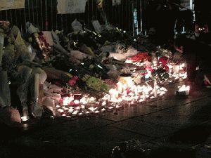 Bataclan Paris candles and flowers, From FlickrPhotos