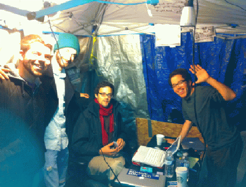 the occupy media tent at Occupy DC October, 2011