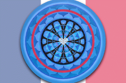 Eiffel Tower mandala against tricolor Eiffel Tower mandala against tricolor