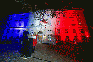 Secretary Kerry, Ambassador Hartley Host Ceremony to Light U.S. Embassy in French Tricolor Following Terrorist Attack on City, From FlickrPhotos