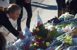 Placing Flowers at the French Embassy, From FlickrPhotos