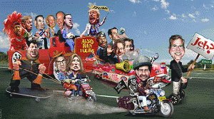 2016 Republican Clown Car Parade - Walker Rides His Koch Rocket