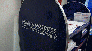 USPS logo on packaging display, From FlickrPhotos