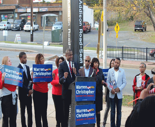 Warren Christopher greets supporters at campaign kickoff., From ImagesAttr