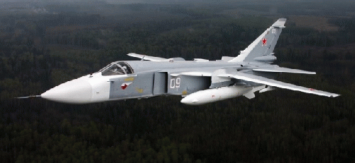 Russian SU-24 like the one shot down by Turkish F-16s