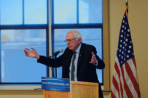 Bernie Sanders: His arms stretched wide, as if embracing the planet., From FlickrPhotos